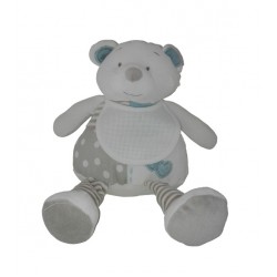 Teddy Bear with Baby Bib to Cross Stitch - Light Blue