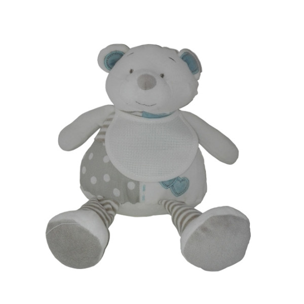 Peluche Orsacchiotto con Bavaglino da Ricamare - Celeste