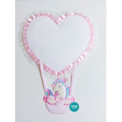 Baby Cockade Announcement - Heart with Unicorn