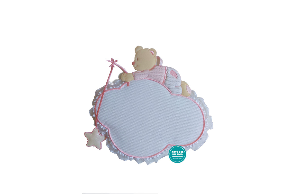 Baby Cockade Announcement - Cloud with Teddy Bear and Star Baby Cockade Announcement - Cloud with Teddy Bear and Star