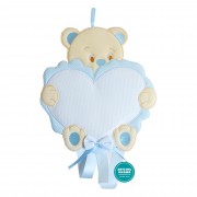 Baby Cockade Announcement - Light Blue Bear with Aida Heart