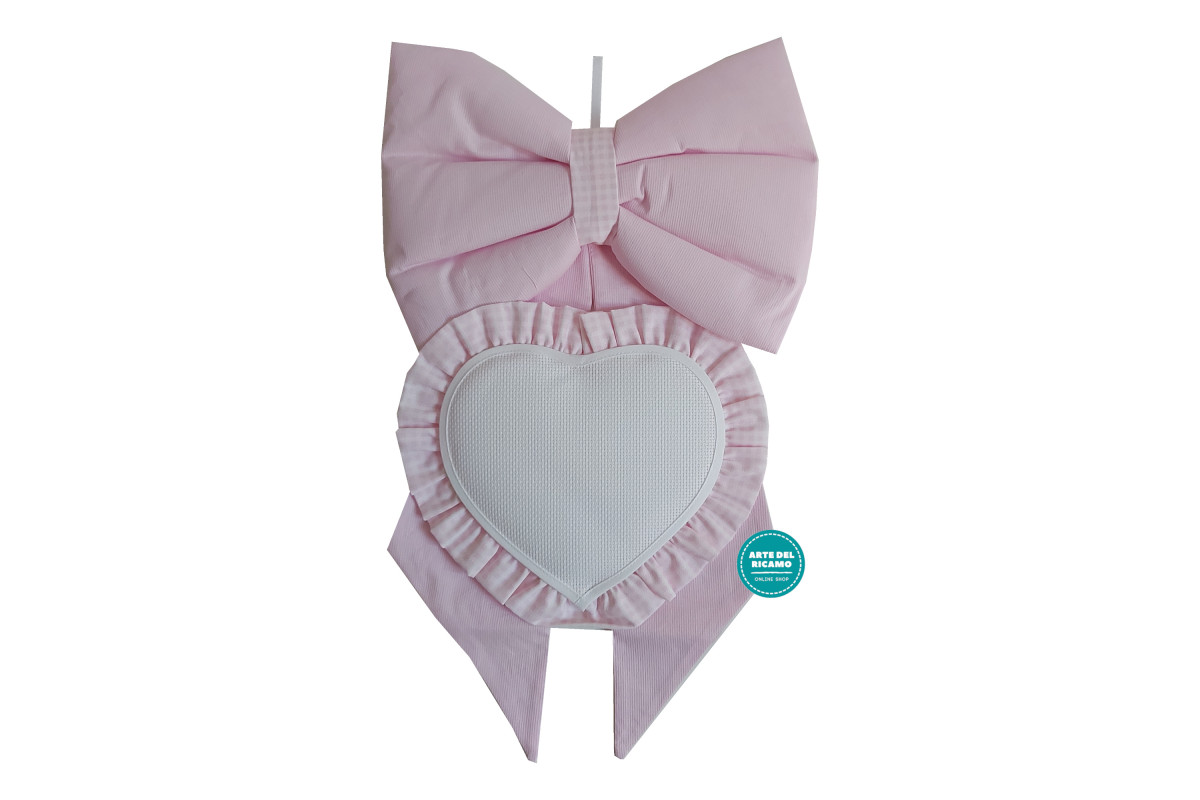 Coccarda per Neonati - Fiocco con Cuore Rosa Coccarda per Neonati - Fiocco con Cuore Rosa