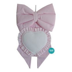 Baby Cockade Announcement  - Pink Ribbon with Heart