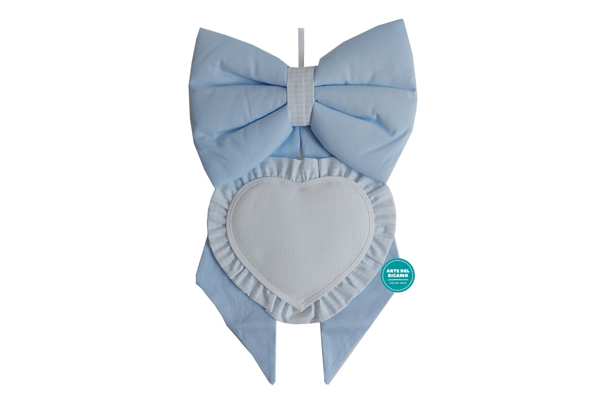 Baby Cockade Announcement  - Light Blue Ribbon with Heart