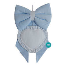 Coccarda per Neonati - Fiocco con Cuore Celeste Coccarda per Neonati - Fiocco con Cuore Celeste