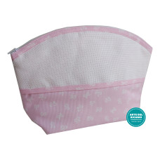Bolsita Bebè para Bordar - Rosa con Lazos Blancos Bolsita Bebè para Bordar - Rosa con Lazos Blancos