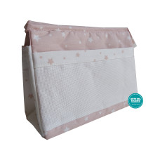 Baby Necessaire Bag to Cross Stitch - Pink with White Stars Baby Necessaire Bag to Cross Stitch - Pink with White Stars