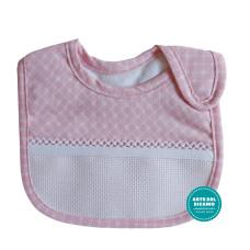 Babero Piquet con Velcro - Rosa Babero Piquet con Velcro - Rosa