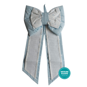 Baby Cockade Announcement  - Light Blue Baby Ribbon with White Stars