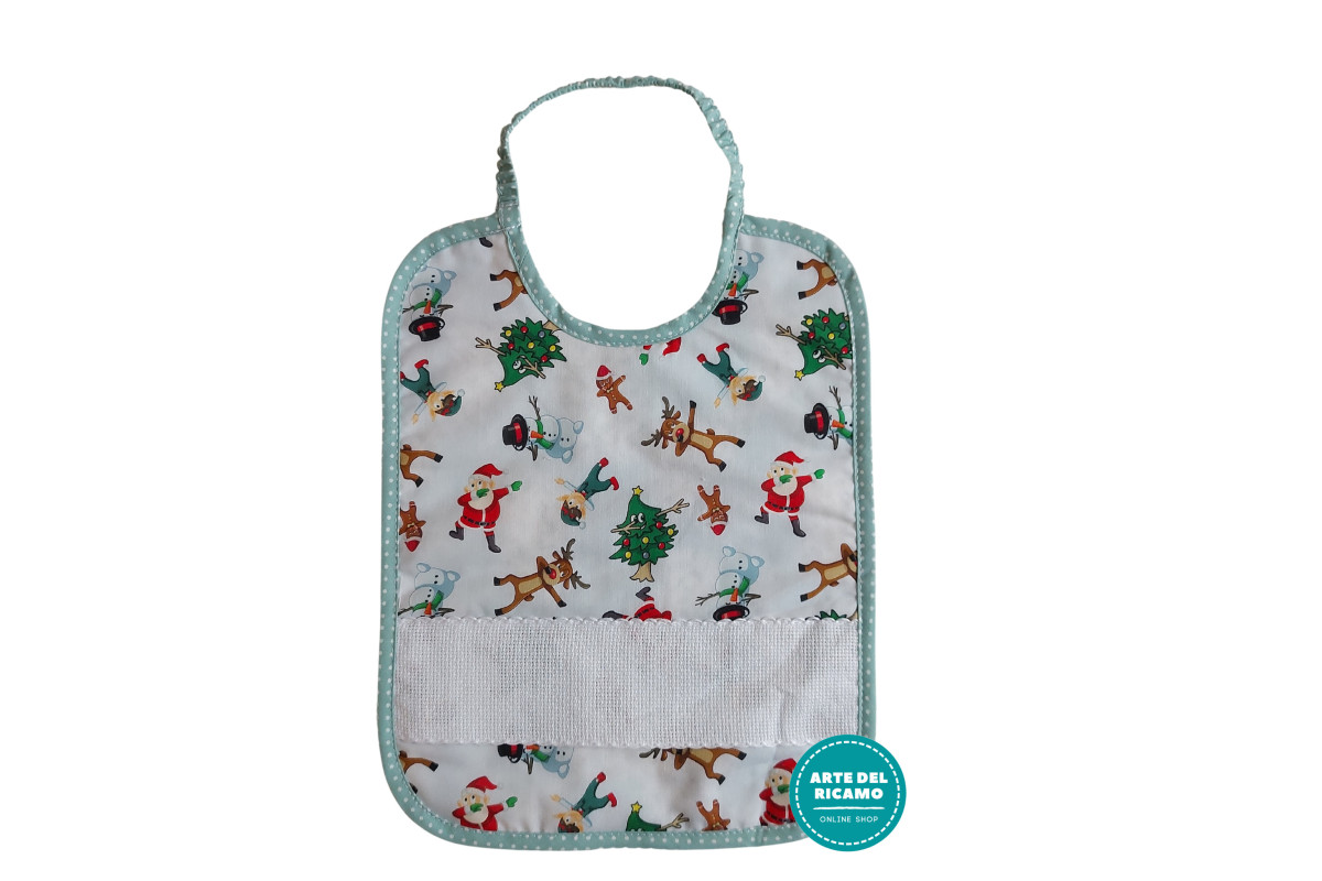 Christmas Baby Bib with Elastic - Water Green Christmas Baby Bib with Elastic - Water Green