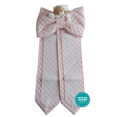 Fiocco Nascita Rosa Trapuntato con Orsetto Peluche Fiocco Nascita Rosa Trapuntato con Orsetto Peluche