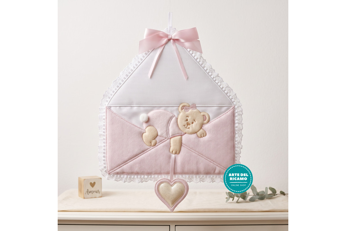 Pink Baby Cockade Announcement Sweet Dream a Message of Love in Fabric Pink Baby Cockade Announcement Sweet Dream a Message of Love in Fabric
