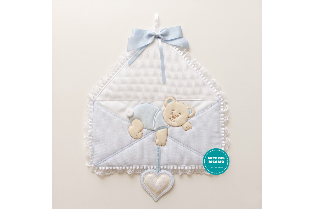 Colgante para la Puerta del Bebè Azul - Dulce Sueño un Mensaje de Amor en Tela Colgante para la Puerta del Bebè Azul - Dulce Sueño un Mensaje de Amor en Tela