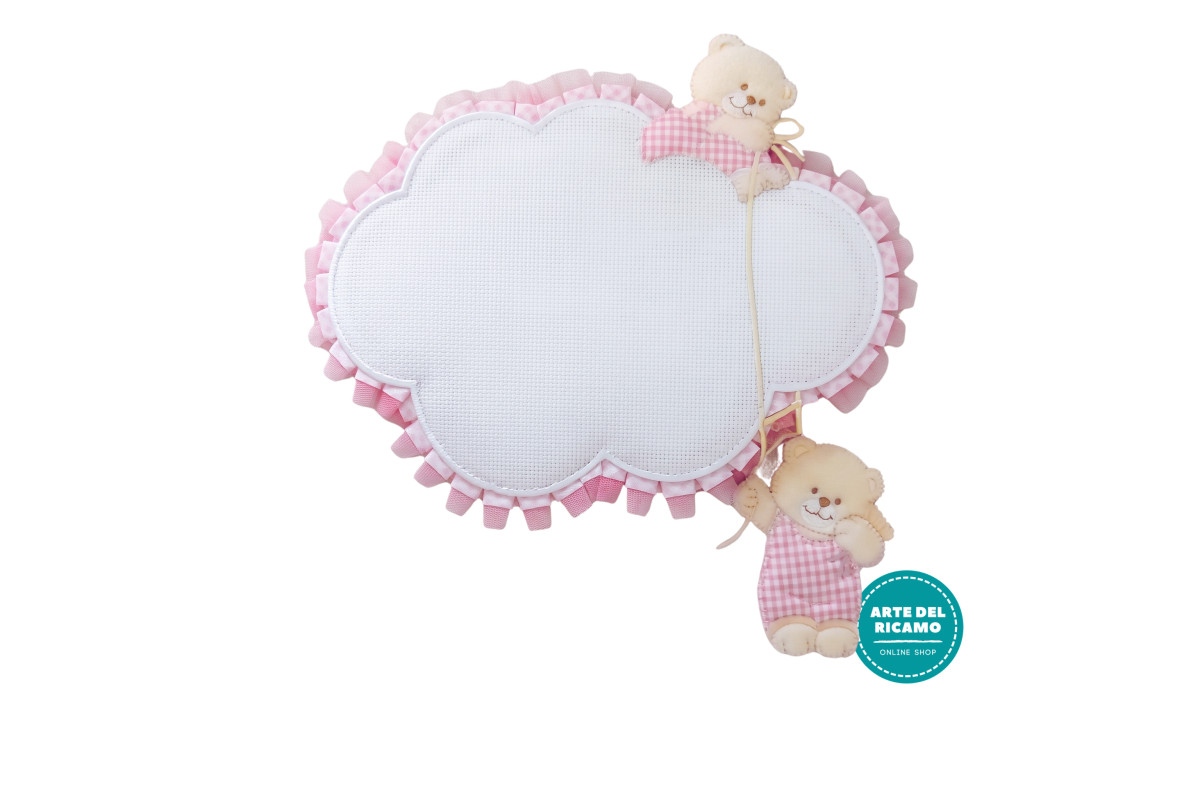 Colgante para la Puerta del Bebè - Nube con Osos Rosa Colgante para la Puerta del Bebè - Nube con Osos Rosa