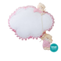 Coccarda Nascita - Nuvoletta con Orsetti Rosa Coccarda Nascita - Nuvoletta con Orsetti Rosa