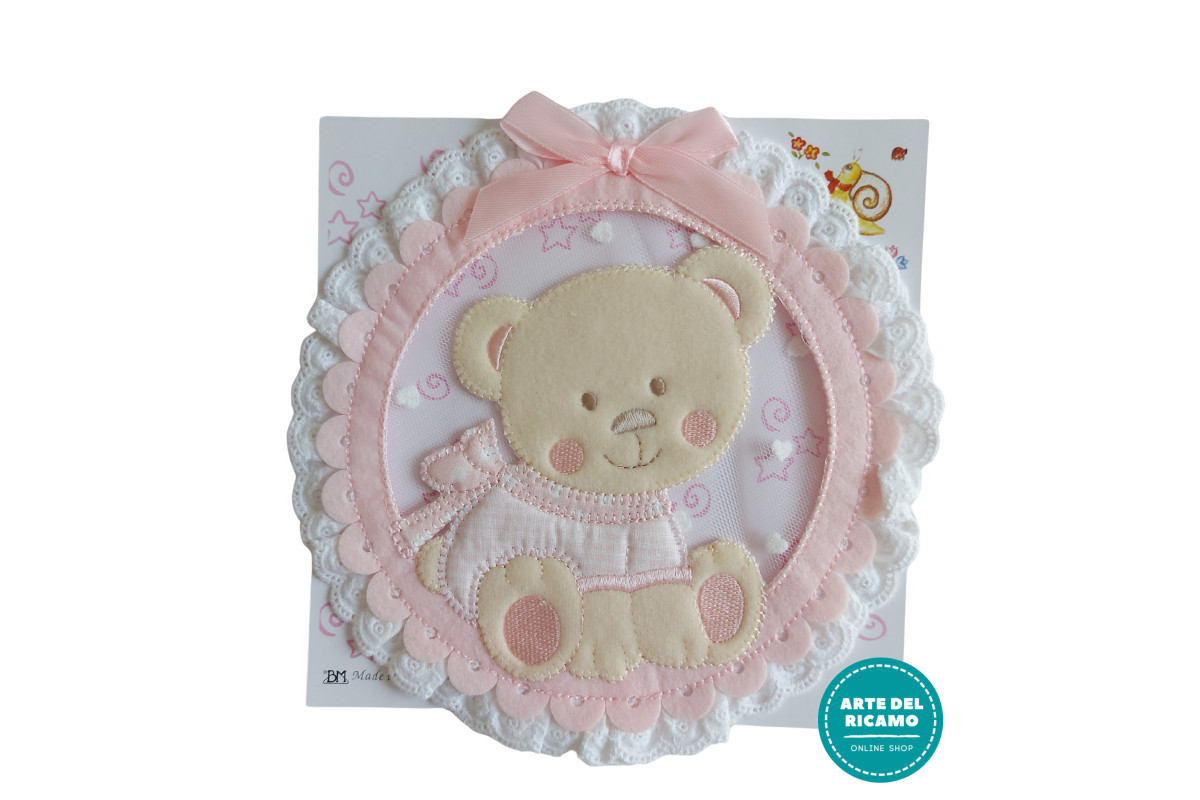 Baby Cockade Decoration - Pink Teddy Bear Baby Cockade Decoration - Pink Teddy Bear