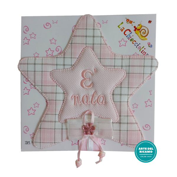 Baby Cockade Announcement - Pink Star