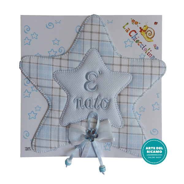 Baby Cockade Announcement - Light Blue Star