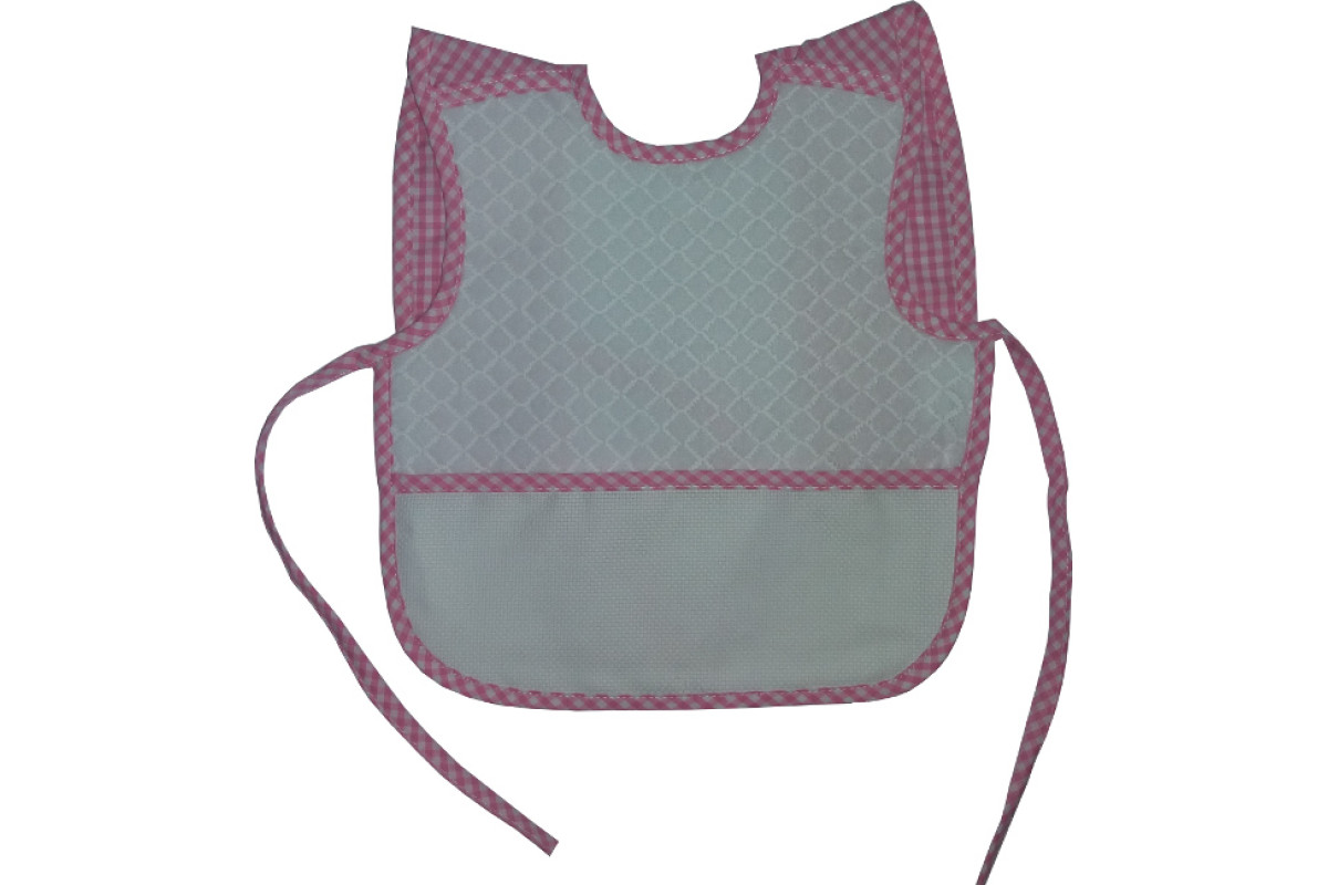 Terry Baby Bib with Braces - Pink Square Terry Baby Bib with Braces - Pink Square