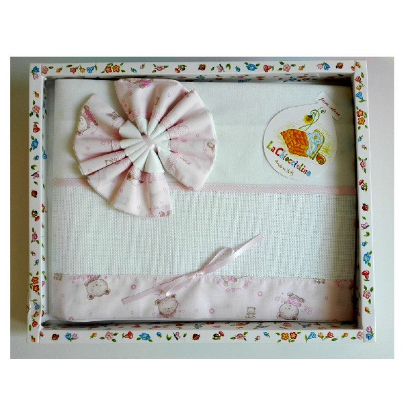 Set lenzuolino neonata con rose 