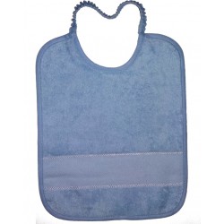 Terry Baby Bib with Aida Band and Elastic  - Color Light Blue