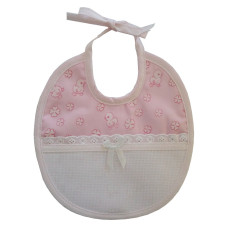 Baby Bib to Cross Stitch - Pink Ducks Baby Bib to Cross Stitch - Pink Ducks