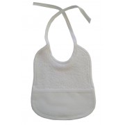3 - 6 months Baby Bib to Cross Stitch - White Color