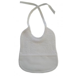 3 - 6 months Baby Bib to Cross Stitch - White Color