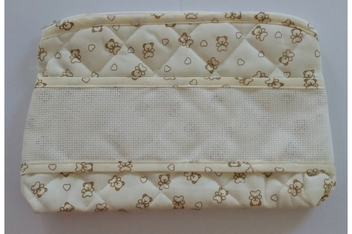 Toiletery Bag to Cross Stitch - Cream Teddy Bear Toiletery Bag to Cross Stitch - Cream Teddy Bear