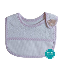 Babero Comida Pequeño para Bordar - Osito Rosa Babero Comida Pequeño para Bordar - Osito Rosa