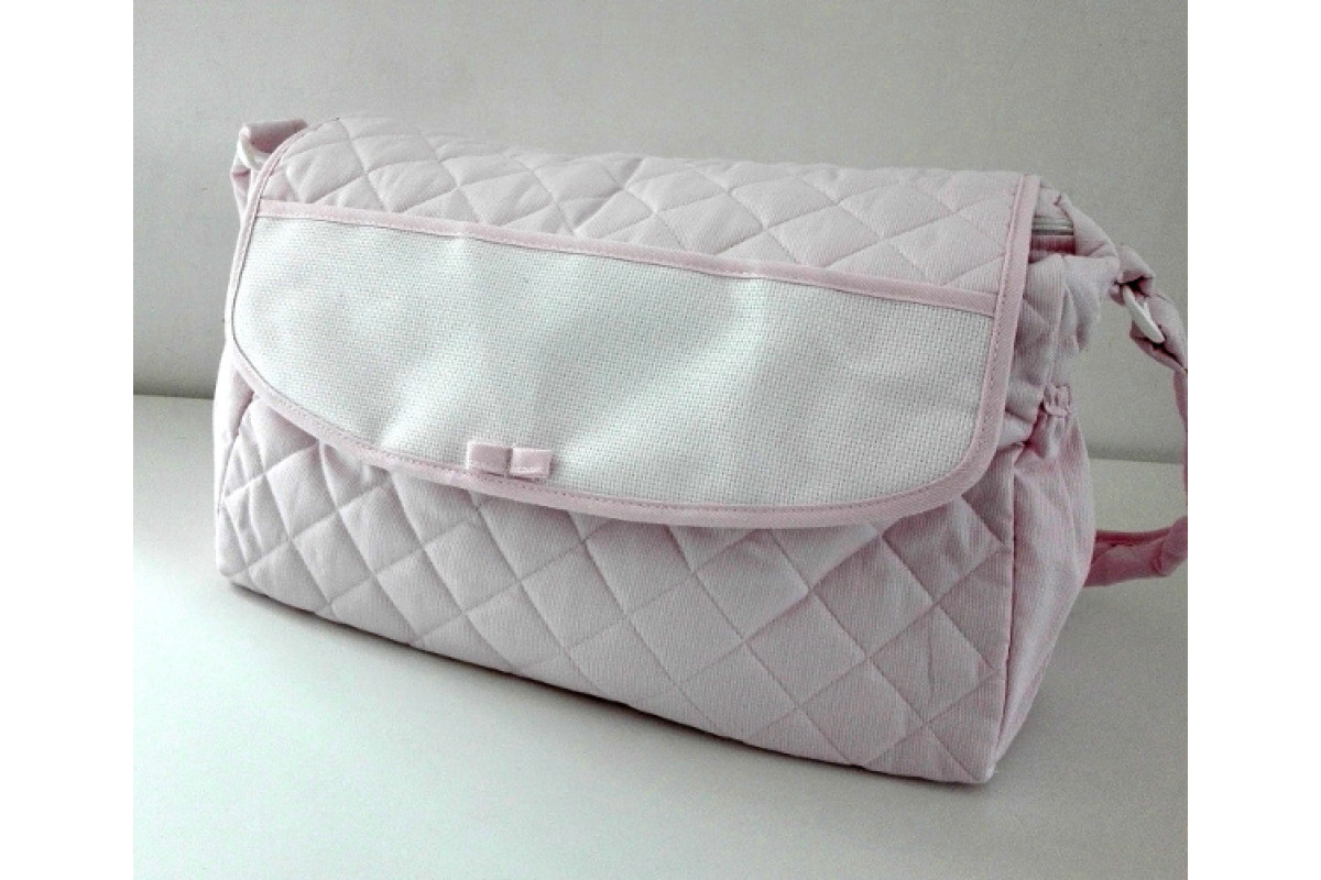Baby Nursery Bag to Cross Stitch - Pink Baby Nursery Bag to Cross Stitch - Pink