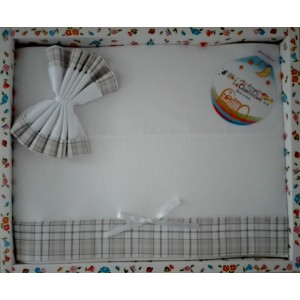 Baby Sheet Set - Scottish Line - Color Turtledove
