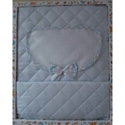 Baby Crib Cover in Quilted Fabric - Scottish Line - Light Blue Color