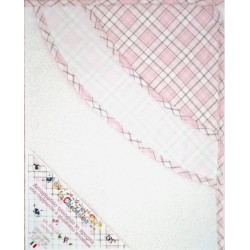 Triangular Baby Bathrobe - Scottish Line - Pink Color