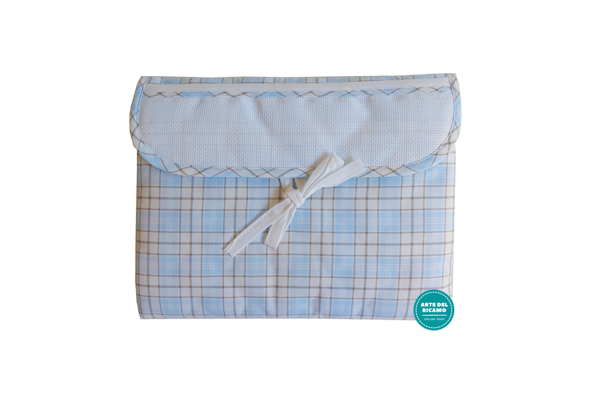 Portable Changing Pad - Scottish Line - Color Light Blue Portable Changing Pad - Scottish Line - Color Light Blue