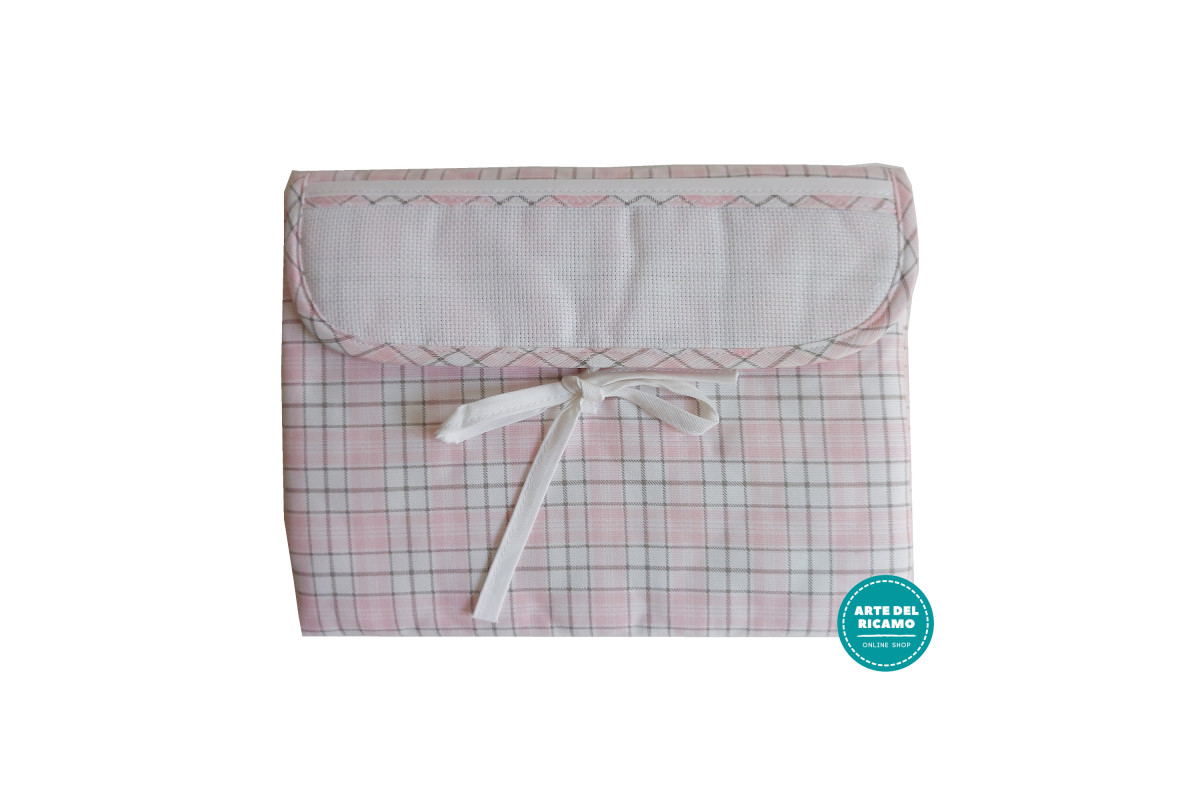 Portable Changing Pad - Scottish Line - Color Pink Portable Changing Pad - Scottish Line - Color Pink