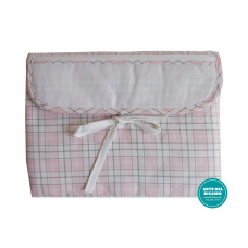 Portable Changing Pad - Scottish Line - Color Pink Portable Changing Pad - Scottish Line - Color Pink