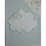 Copertina Culla Ricamabile - Interlock Rombetto - Celeste Copertina Culla Ricamabile - Interlock Rombetto - Celeste