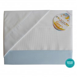 Stitchable Baby Bed Sheets - Light Blue Little Dots