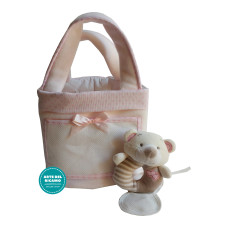 Cestino con Copertina ed Orsetto ad Anello - Rosa Cestino con Copertina ed Orsetto ad Anello - Rosa