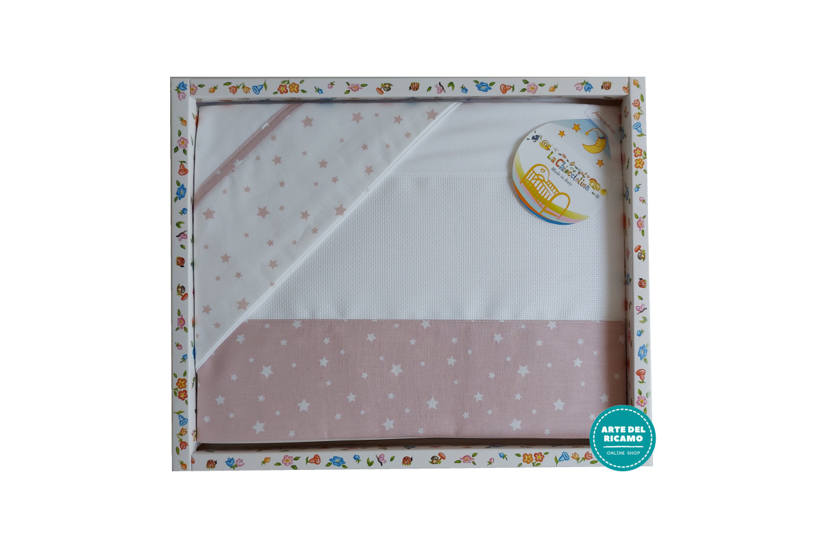 Stitchable Baby Bed Sheets Star - Pink Stitchable Baby Bed Sheets Star - Pink