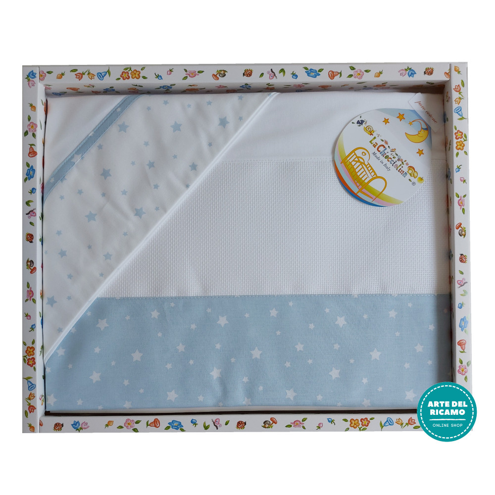 Stitchable Baby Bed Sheets Star - Light Blue