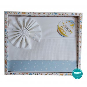 Stitchable Baby Sheets Star - Light Blue