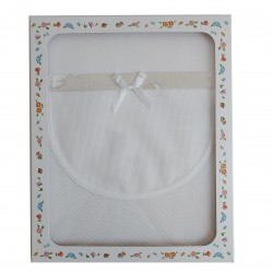 Baby Crib Blanket - Rhombus Interlock Fabric - Teddy Bear and Lurex Dots