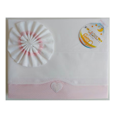 Set Lenzuolino Culla Rosa con Cuoricino