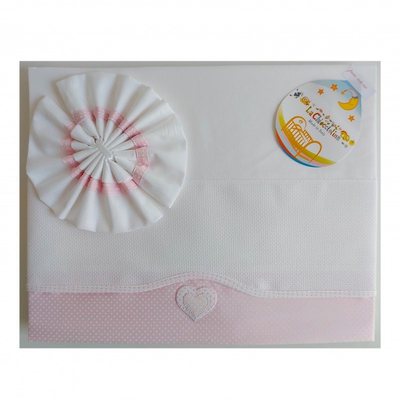 Stitchable Baby Sheets with Pink Heart