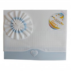 Stitchable Baby Sheets with Light Blue Heart