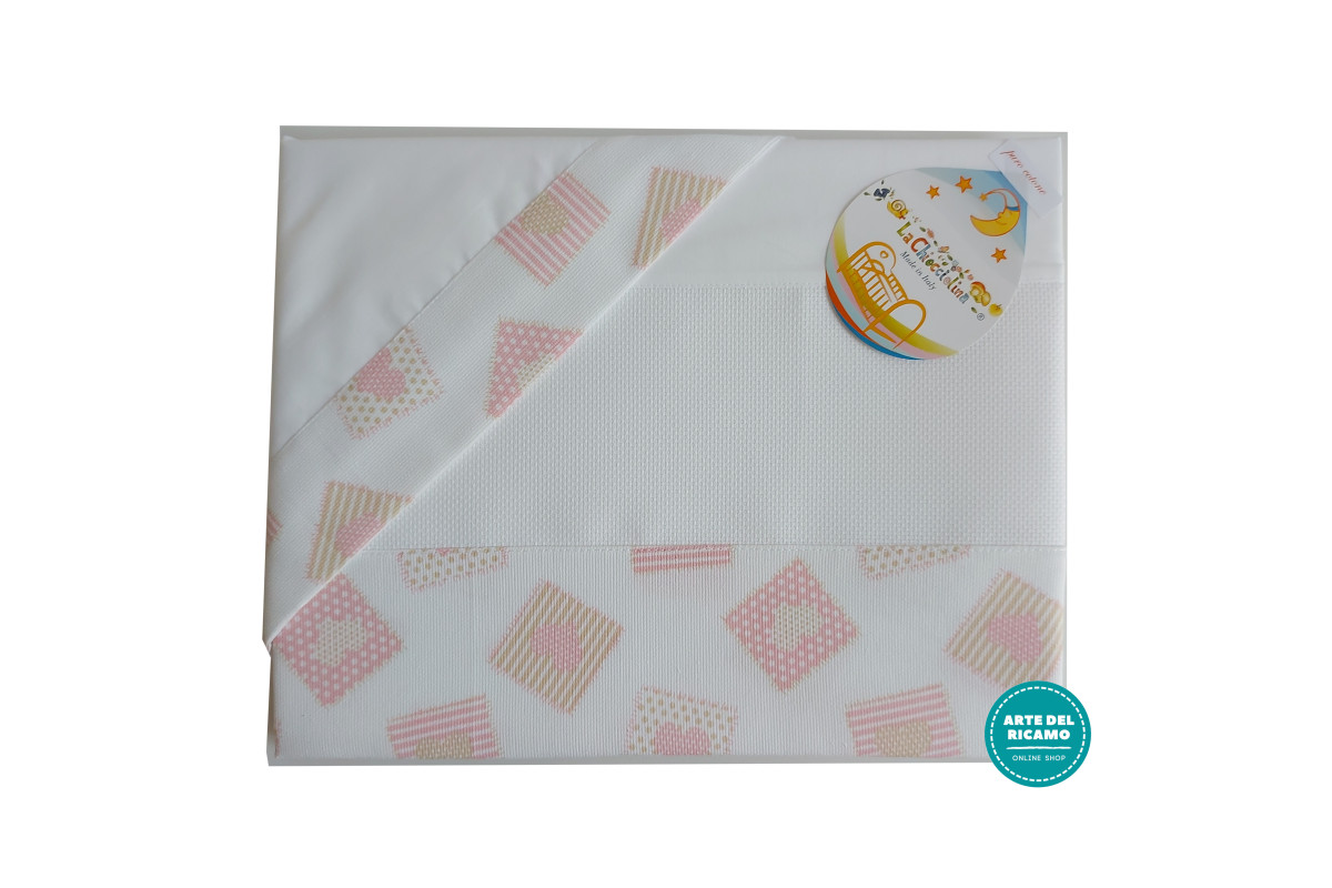 Stitchable Baby Bed Sheets - Pink Patchwork