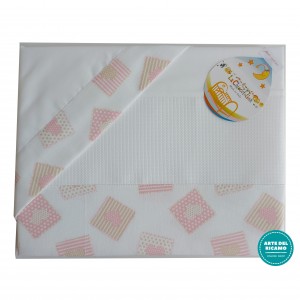 Stitchable Baby Bed Sheets - Pink Patchwork