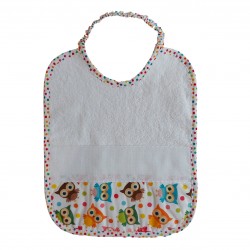 Terry Baby Bib with Aida Band - Little Owls